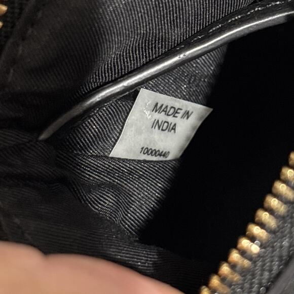 Tory Burch Black Pebbled Leather Card Case Key Ring Coin Pouch Wallet 3.5”x5.5” - Picture 7 of 8